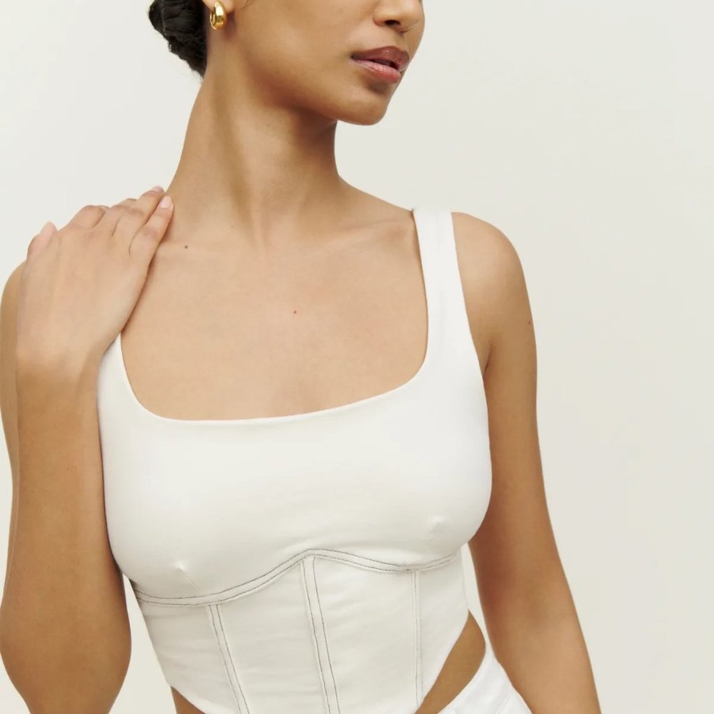 Reformation NWT Melina Knit Top medium ivory